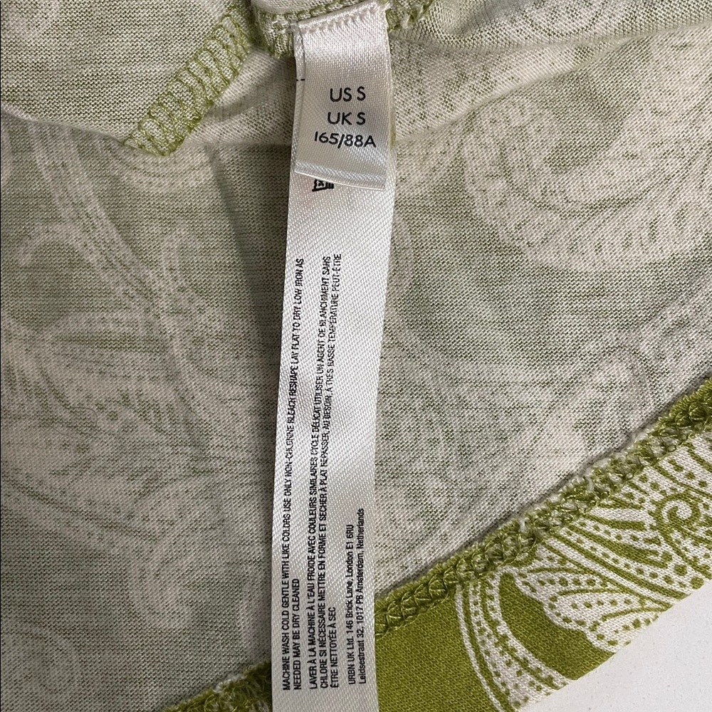anthropologie daily practice green paisley puff sleeves dress size large - Picture 8 of 9